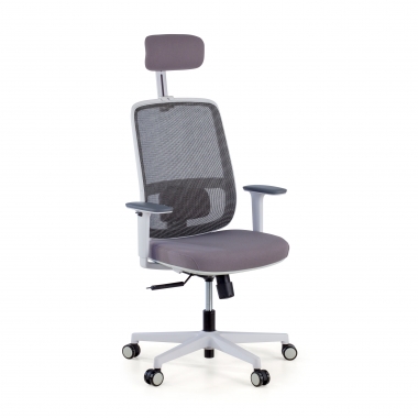 office chair white grey kaito mesh movable armrests headrest 1