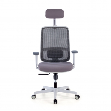 office chair white grey kaito mesh movable armrests headrest 3
