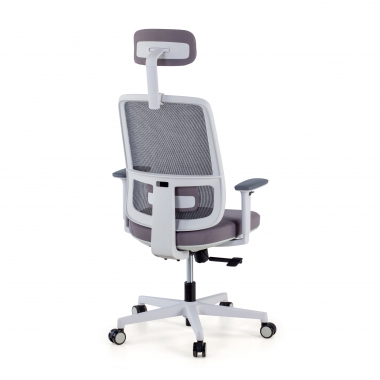 office chair white grey kaito mesh movable armrests headrest 6