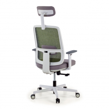 office chair white green kaito mesh movable armrests headrest 6