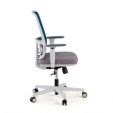 office chair white blue white frame mesh 1d adjustable armrests lumbar support 4