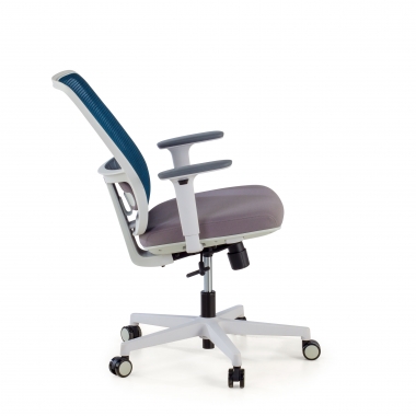 office chair white blue white frame mesh 1d adjustable armrests lumbar support 5