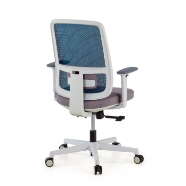 office chair white blue white frame mesh 1d adjustable armrests lumbar support 6