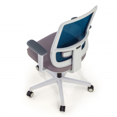 office chair white blue white frame mesh 1d adjustable armrests lumbar support 8