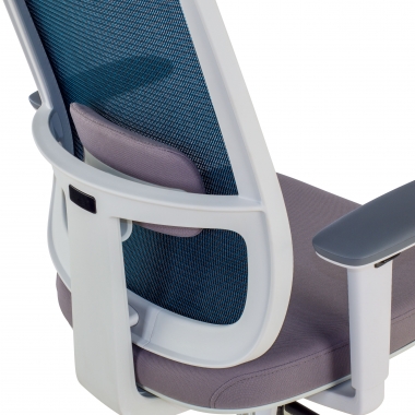 office chair white blue white frame mesh 1d adjustable armrests lumbar support 9