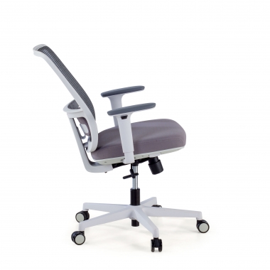 office chair white grey white frame mesh 1d adjustable armrests lumbar support 5