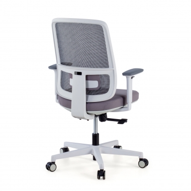 office chair white grey white frame mesh 1d adjustable armrests lumbar support 6
