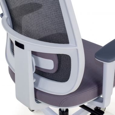 office chair white grey white frame mesh 1d adjustable armrests lumbar support 9