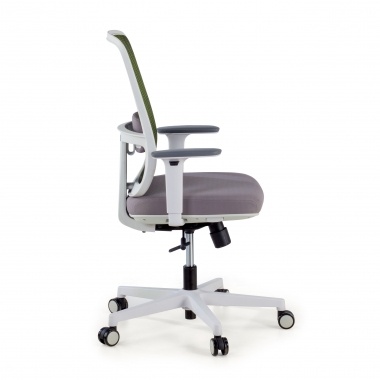 office chair white green white frame mesh 1d adjustable armrests lumbar support 4