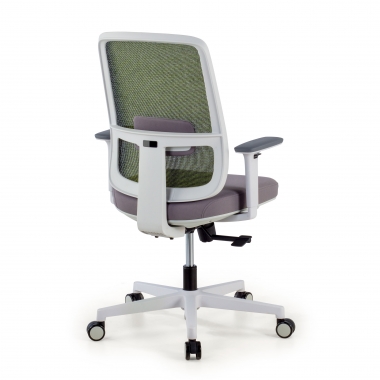 office chair white green white frame mesh 1d adjustable armrests lumbar support 6