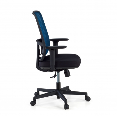 office chair blue black frame mesh 1d adjustable armrests lumbar support 4