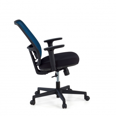 office chair blue black frame mesh 1d adjustable armrests lumbar support 5