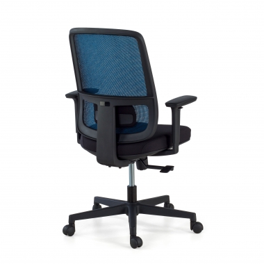 office chair blue black frame mesh 1d adjustable armrests lumbar support 6