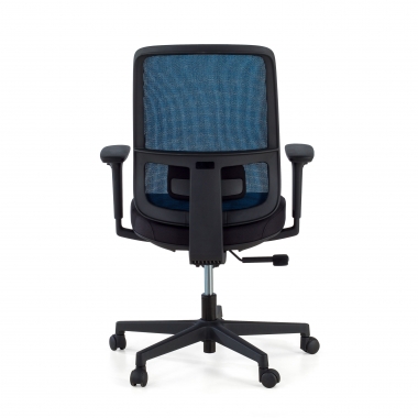 office chair blue black frame mesh 1d adjustable armrests lumbar support 7