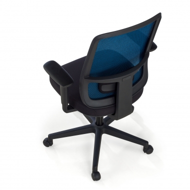 office chair blue black frame mesh 1d adjustable armrests lumbar support 8