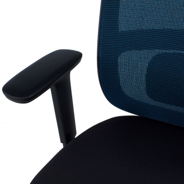office chair blue black frame mesh 1d adjustable armrests lumbar support 9