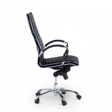 office chair black natural leather natural skin upholstered armrests 5