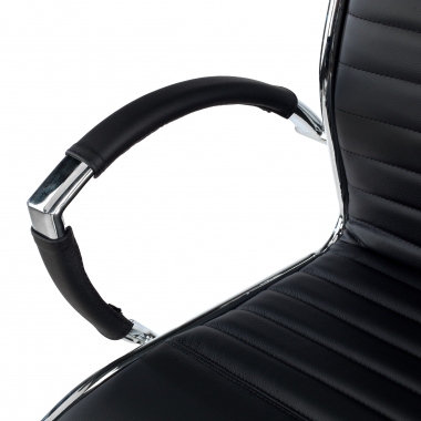 office chair black natural leather natural skin upholstered armrests 8