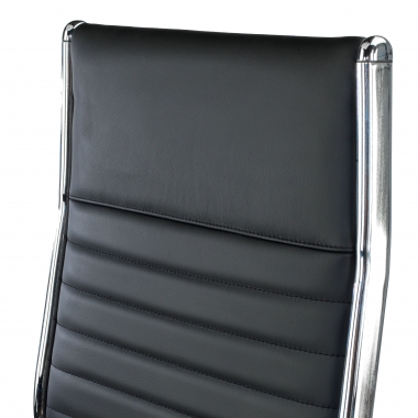 office chair black natural leather natural skin upholstered armrests 9