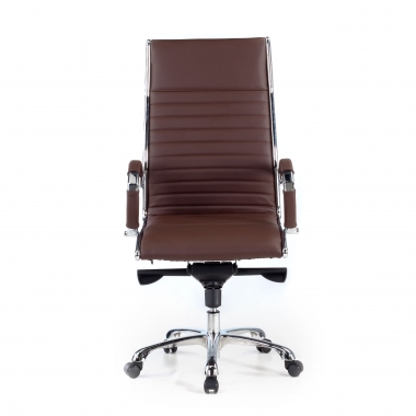 office chair brown natural leather natural skin upholstered armrests 3
