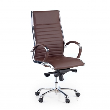 office chair brown natural leather natural skin upholstered armrests 1
