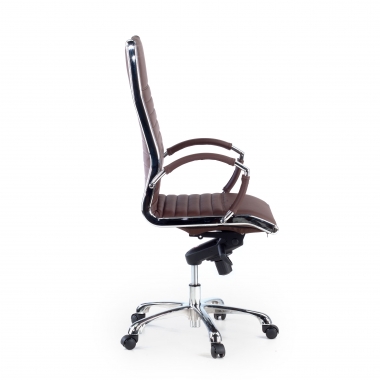 office chair brown natural leather natural skin upholstered armrests 4