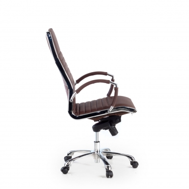 office chair brown natural leather natural skin upholstered armrests 5