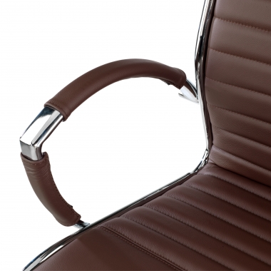office chair brown natural leather natural skin upholstered armrests 9