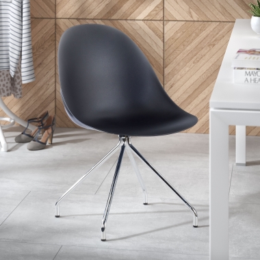 meeting room chair black pyramid base plastic no armrests 2