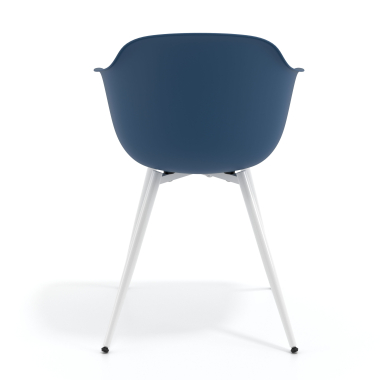 visitor chair white blue 4 legs plastic fixed armrests 5