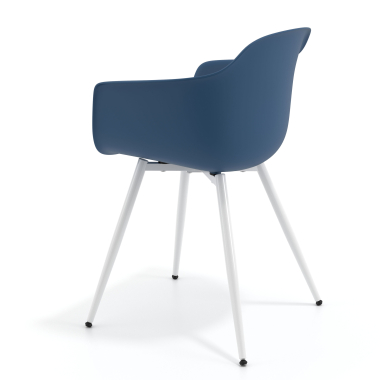 visitor chair white blue 4 legs plastic fixed armrests 6