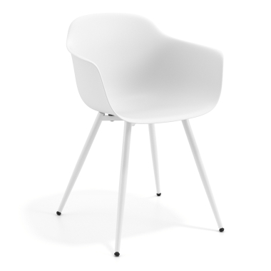 visitor chair white white 4 legs plastic fixed armrests 1