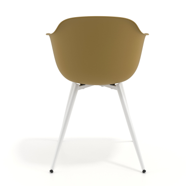 visitor chair yellow 4 legs plastic fixed armrests 5
