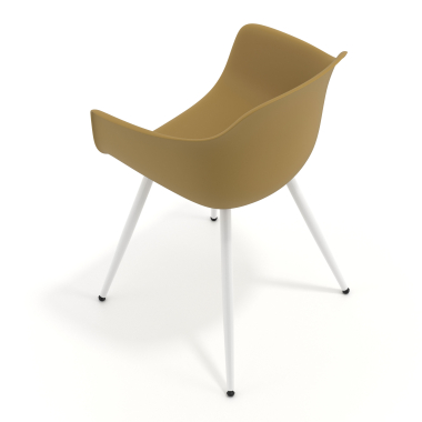 visitor chair yellow 4 legs plastic fixed armrests 7
