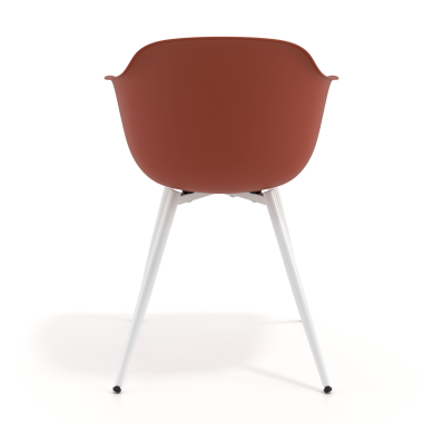 visitor chair orange 4 legs plastic fixed armrests 5