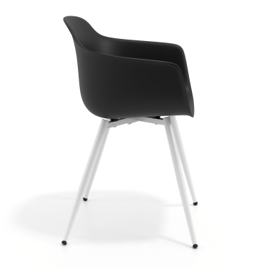 visitor chair black 4 legs plastic fixed armrests 4