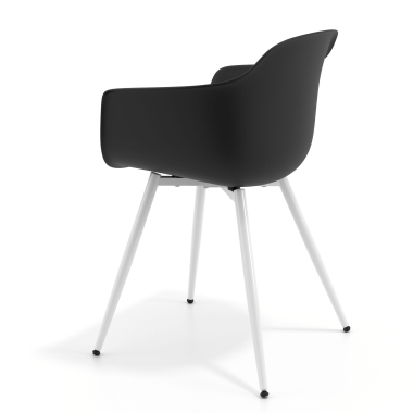 visitor chair black 4 legs plastic fixed armrests 6