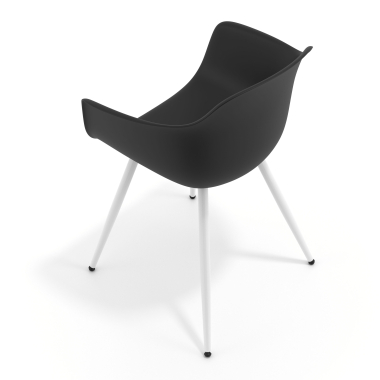 visitor chair black 4 legs plastic fixed armrests 7