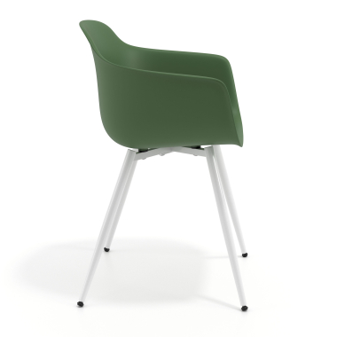 visitor chair green 4 legs plastic fixed armrests 4