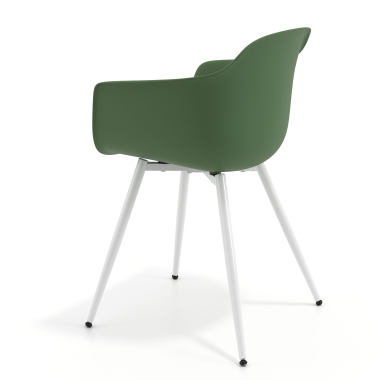 visitor chair green 4 legs plastic fixed armrests 6