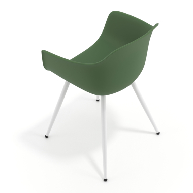 visitor chair green 4 legs plastic fixed armrests 7