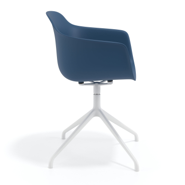 meeting room chair blue pyramid base plastic fixed armrests 4