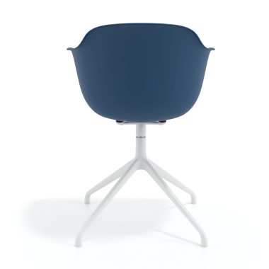 meeting room chair blue pyramid base plastic fixed armrests 5