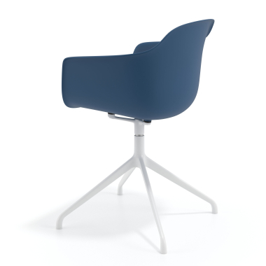 meeting room chair blue pyramid base plastic fixed armrests 6