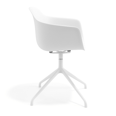meeting room chair white white pyramid base plastic fixed armrests 4