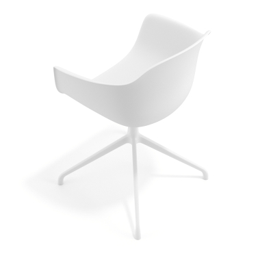 meeting room chair white white pyramid base plastic fixed armrests 7