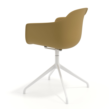 meeting room chair yellow pyramid base plastic fixed armrests 6