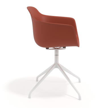 meeting room chair orange pyramid base plastic fixed armrests 4