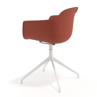 meeting room chair orange pyramid base plastic fixed armrests 6