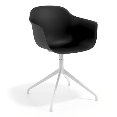 meeting room chair black pyramid base plastic fixed armrests 1